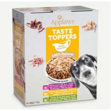 Applaws Taste Toppers Natural Wet Dog Food - Multipack Selection (8x156g) - 3 броя пилешко и пате, 3 броя телешко и пилешко, 2 брой агне и пилешко 